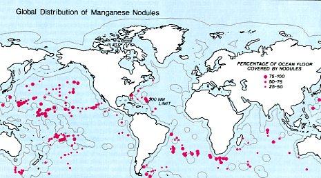 global distribution of manganese nodules